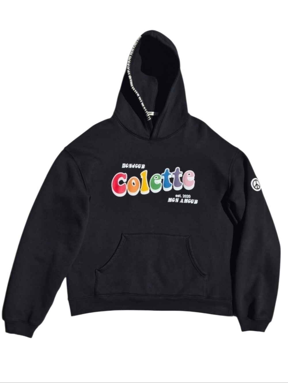 Colette × Madhappy  Mon Amour Heritage Hoodie Sweatshirt, Large. Black Multi.